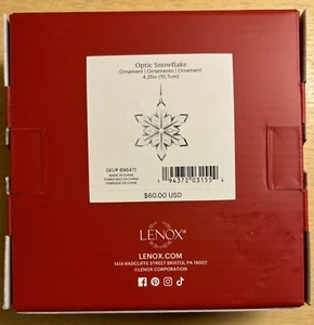 Lenox Optic Crystal Snowflake Ornament #896471 New in Box (no year) MSRP $60 - Picture 1 of 6