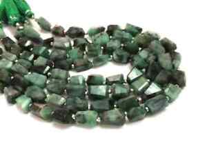 Emeralds 10str LOT Laser faceted Nuggets gemstone beads for jewelry craft