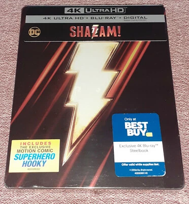 Shazam! 2019 4K UltraHD Blu-ray Steelbook Edition BestBuy Exclusive NEW SEALED - Image 1 of 4