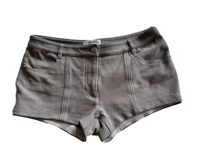 CHANEL 2013 Gray Cotton Stretch Shorts Sz.6 (40) CC Logo Stars - Picture 1 of 10