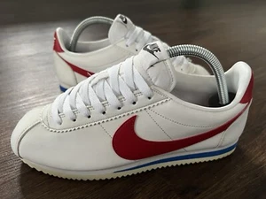 NIKE Cortez 'Forest Gump' Hombre Cuero Correr Gimnasio Entrenadores, Blanco/Rojo - Talla 6 - Imagen 1 de 14