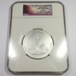 2012 NGC SP70 - 5 oz Silver Volcanoes National Park ATB 25c US Quarter 47320V - Picture 1 of 2