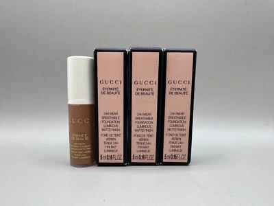 3*GUCCI 24H WEAR BREATHABLE FOUNDATION LUMNOUS MATTE "410N MEDIUM DEEP" 5ML*3 - Image 1 of 3