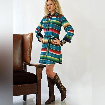 Tasha Polizzi Collection Serape Stripe Shirt Dress Size Small - Image 1 of 4