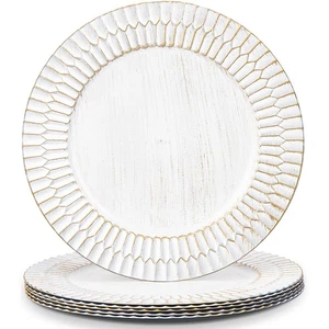 Cargadores blancos de 13" para platos de cena, platos cargador decorativos, cargador de plástico... - Imagen 1 de 7