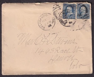1896 cover San Francisco to Mrs C H Stevens 1463 Race St Denver CO - Picture 1 of 2