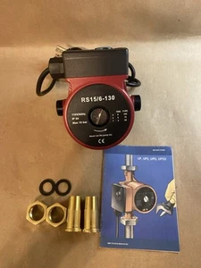 Hot Water Circulation Pump RS15/6 -130 NPT3/4" with 1/2" Adapters 3 Speed NEW HD - Picture 1 of 8