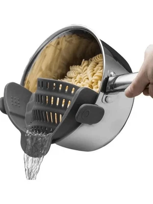 Adjustable Silicone Clip-On Strainer for Pots Pans Bowls Pasta Noodles - Image 1 of 4