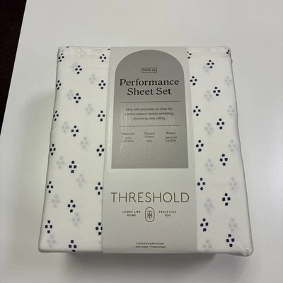 *NEW* 400 Thread Count Twin/Twin XL Dot Print Performance Sheet Set - Threshold