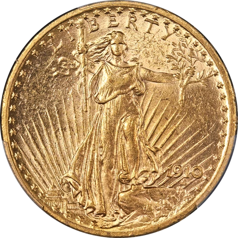 1910-P Saint-Gaudens Gold $20 PCGS MS62 Great Eye Appeal Strong Strike Cover