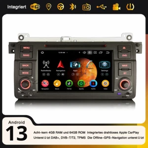 Android 13 64GB DAB+ Autoradio Navi CarPlay 8-Kern DSP BMW 3 E46 325 M3 Rover MG - Bild 1 von 24