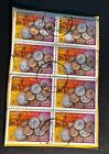 CHINA COINS ON STAMPS MONEY ON STAMP USED ON PAPER -S17142