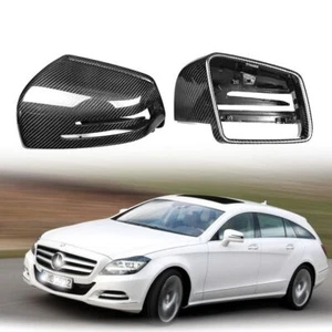 Carbon Fiber Wing View Mirror Cover Caps Replace Trim For Mercedes Benz W218 12+ - Picture 1 of 17