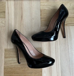 Made in Italy Mujer Negro Clásico Cuero Tacones Altos Talla EUR39/US8 - Imagen 1 de 8