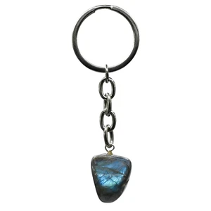 Labradorite Crystal Tumble Keychain Keys Holder - Picture 1 of 9