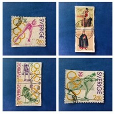 lotto 6 francobolli annullati timbrati usati svezia sverige sweden 1979 1992 79