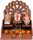 Wooden Wall Mounted Hanging Puja Temple Wood God Stand for Pooja Room | Mandir D