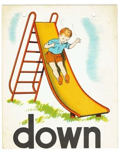 Set Children Dictionary Renown Poster Cards Up Down - Picture 1 of 2
