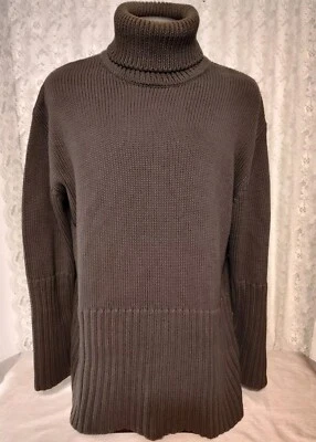 Suéter Marithe Francois Girbaud XL Gris Verdoso Tejido Cuello Alto Peso Pesado  Foto 1 de 4