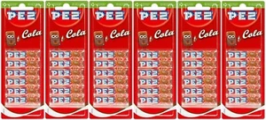 Paquete de 6 recargas PEZ 8 piezas de dulces sabor a cola para dispensador PEZ (48 recargas) - Imagen 1 de 2