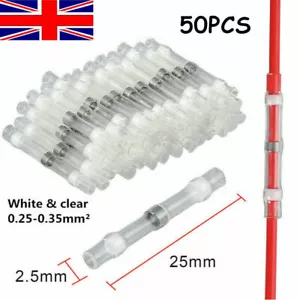 50Pcs Heat Shrink 26-24AWG Wire Connectors Solder Seal Tube Electric Terminals - Picture 1 of 6