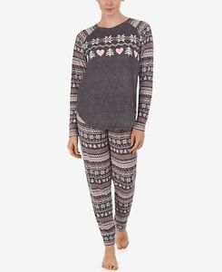 Cuddl Duds Cozy Sweater-Knit Novelty Pajama Set SIZE MEDIUM (PULLED THREAD)