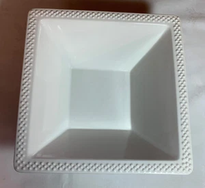 Grace Designs Beaded Edge Square White Bowl, 9.75" - Picture 1 of 7