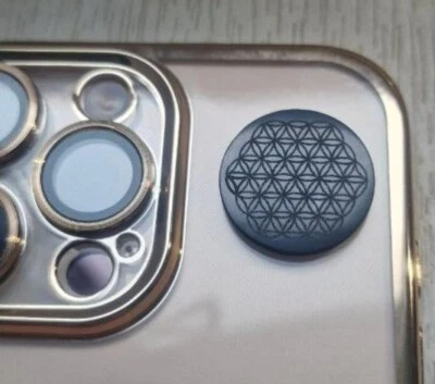 Schungit Handyplatte „Blume des Lebens“ D=2,2 cm / echter Karelien Schungit /NEU - Bild 1 von 4