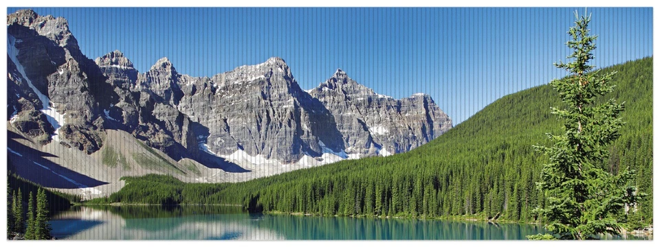 Wallario Duschmatte Bad Teppich Vorleger Tiefblauer See Bergpanorama Wäldern  - Bild 1 von 1