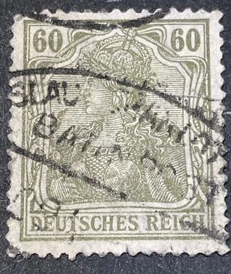 Alemania SC # 126 Usado; LHM; 1920 "DEUTSCHES REICH" 60pfg Oliva Foto 1 de 2