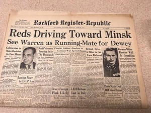 TITOLO GIORNALE VINTAGE ~2 GUERRA MONDIALE 27 giugno 1944~originale - Foto 1 di 7