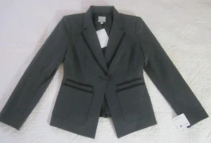 Blazer halógeno para mujer talla 2P gris ribete negro - Imagen 1 de 8