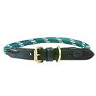WeatherBeeta Rope Leather Dog Collar - Hunter Green/Brown