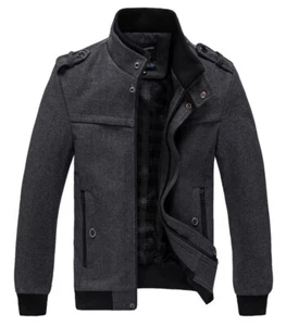 New Mens Jackets Fashion Casual Trench Slim Fit Zipper Windproof Coats Jackets - Picture 1 of 7