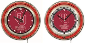 NCAA - Oklahoma Double Neon Ring, Logo Clock College Team Logo - Picture 1 of 9