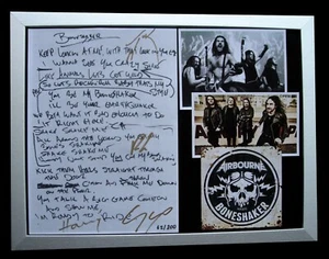 AIRBOURNE + FIRMADO + ENMARCADO + BONESHAKER + OFICIAL + PRUEBA = 100% AUTÉNTICO + ENVÍO MUNDIAL RÁPIDO - Imagen 1 de 9