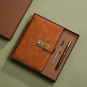 Vintage Notebook PU Covered Diary with 3-digit Lock Notepad Retro S7R5 - Picture 1 of 12
