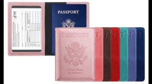 Slim Leather Travel Passport Wallet Holder ID Card Passport Case Cover US - Picture 1 of 13