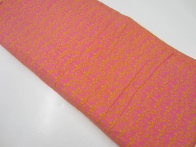 TOM COFFEY Flower Child Damask Hot Pink Gold Damask Print Cotton Flannel 5+ Yds - Image 1 of 4