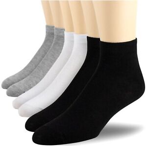 Lot 6-12 Pairs Mens Womens Ankle Athletic Socks Cotton Low Cut Casual Size 9-13