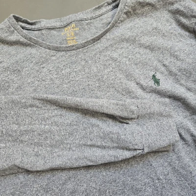 Camiseta Polo Ralph Lauren Para Hombre L Gris Algodón Manga Larga Ajuste Personalizado Pony Crew Foto 1 de 4