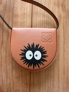 Loewe x Studio Ghibli Soot Sprites Coin Case Wallet Shoulder Brown Unused Auth - Picture 1 of 3