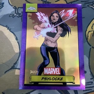 2024 Topps Chrome Marvel Psylocke #52 Refractor Purple /75 SSP Nice - Picture 1 of 2
