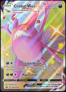 Pokemon TCG Crobat VMAX (Shiny) SWSH099 2021 Carta Promo Stella Nera - LP - Foto 1 di 11