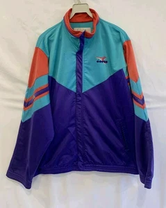 Vtg Diadora Track Jacket Multicolor Purple Teal Red 90s Retro Men’s Sz L/ XL #89 - Picture 1 of 11
