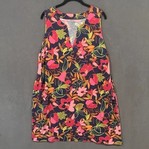 Lands End Dress Women 2X Bloomcore Tropical Lua Summer Resort Beachy Mod Hawaii - Picture 1 of 14