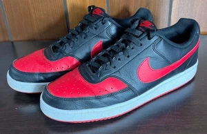 Size 11 - Men's Nike Court Vision Next Nature Low Black/Red - Good Condition - Picture 1 of 9
