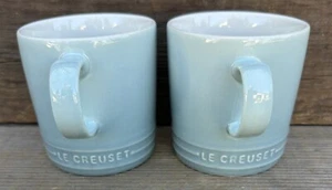 Le Creuset 12 oz Coffee Stoneware Mugs Sea Salt Blue - Set of 2 - Picture 1 of 7