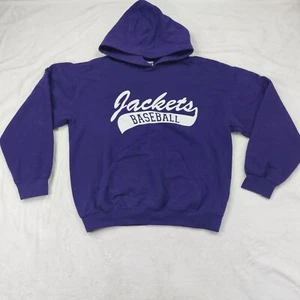 GILDAN UNISEX LILA JACKE BASEBALL NUMMER 9 LANGARM PULLOVER HOODIE GR. M - Bild 1 von 8