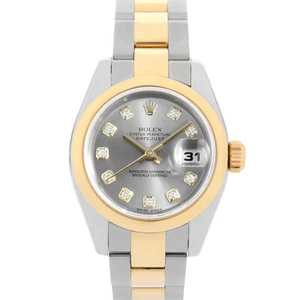 ROLEX Datejust 10P Diamond 179163G gray 3 row oyster bracelet F Number secon... - Picture 1 of 8